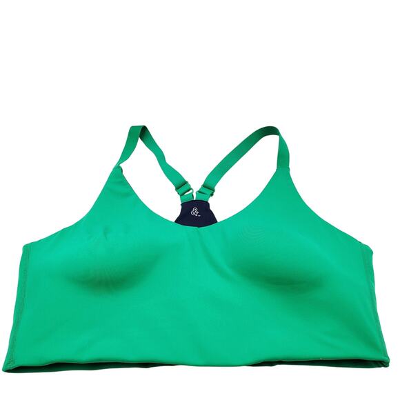 Love & Sports Green & Blue Reversible Molded Cups Sports Bra Women's Size L/XL - Picture 2 of 7